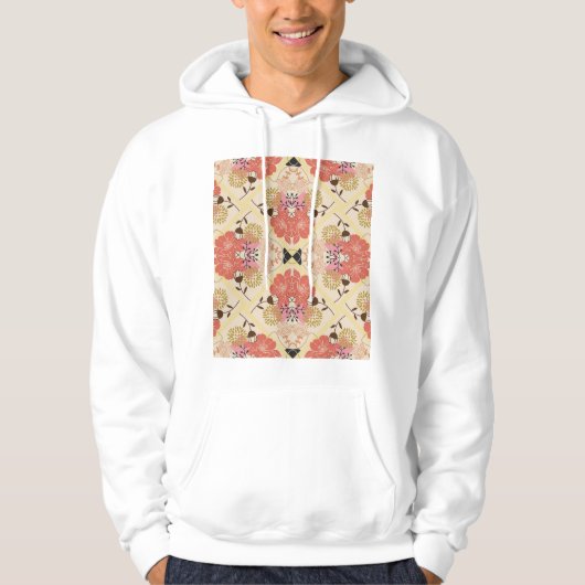 Bloemen naadloos  patroonontwerp. hoodie (Voorkant)