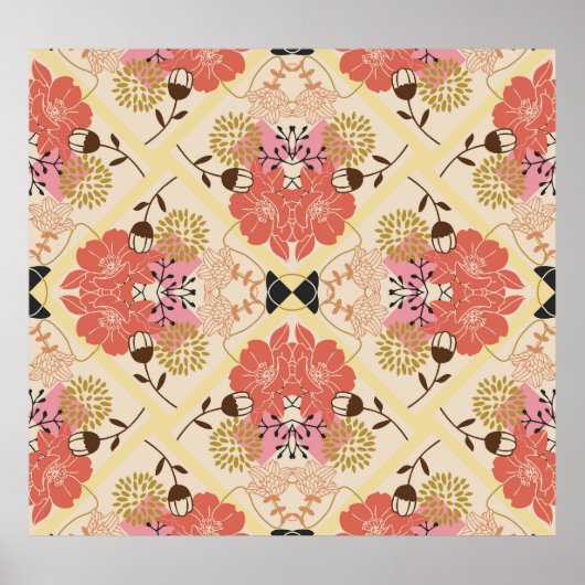 Bloemen naadloos  patroonontwerp. poster (Voorkant)