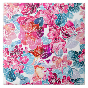 bloemen naadloos patroonvormig keramisch tegels tegeltje