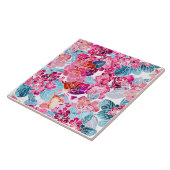 Bloemen Naadloze Patroon Keramische tegel Tegeltje (Zijkant)