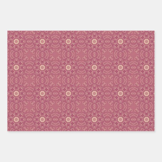 Bloemen Naadloze Verpakking Papier Flat Sheet Set Inpakpapier Vel (Voorkant 2)