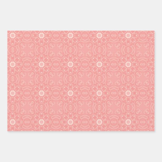 Bloemen Naadloze Verpakking Papier Flat Sheet Set Inpakpapier Vel (Voorkant)