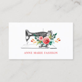  Bloemen Naaimachine Couture Dressmaker Visitekaartje