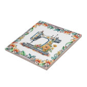 Bloemen Naaimachine en Bloemen Tegeltje (Zijkant)