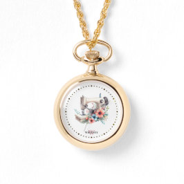  Bloemen Naaimachine Monogrammed Ketting