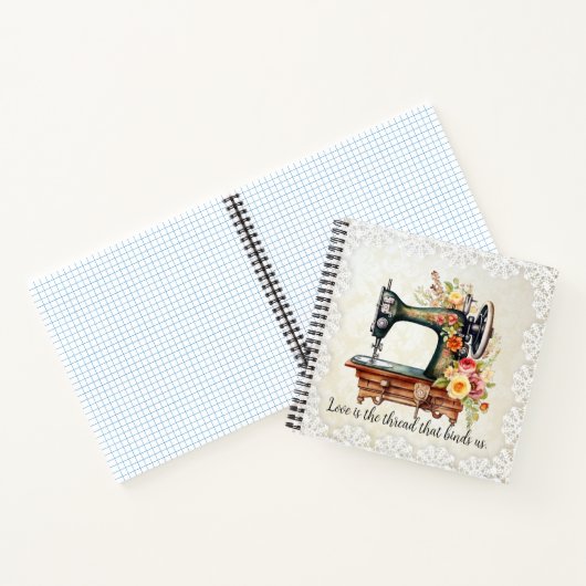 Bloemen  naaimachine notitieboek (Binnen)