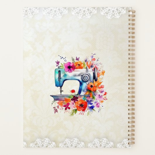 Bloemen  naaimachine planner (Achterkant)