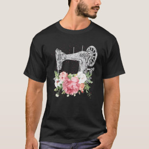 Bloemen naaimachines voor het naaien van naaigaren t-shirt