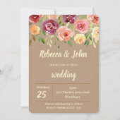 Bloemen Naakt Waterverf bruiloft uitnodiging (Voorkant)