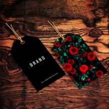 Bloemen Naam bedrijf hangen Labels rode rozen op