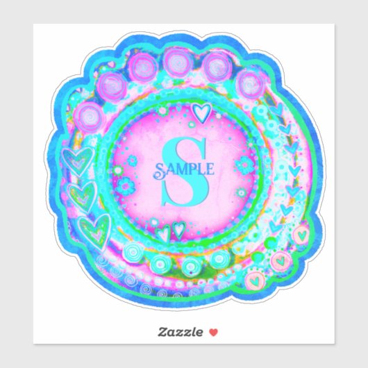 Bloemen Naam Initiaal Inspirivity Sticker (Vel)