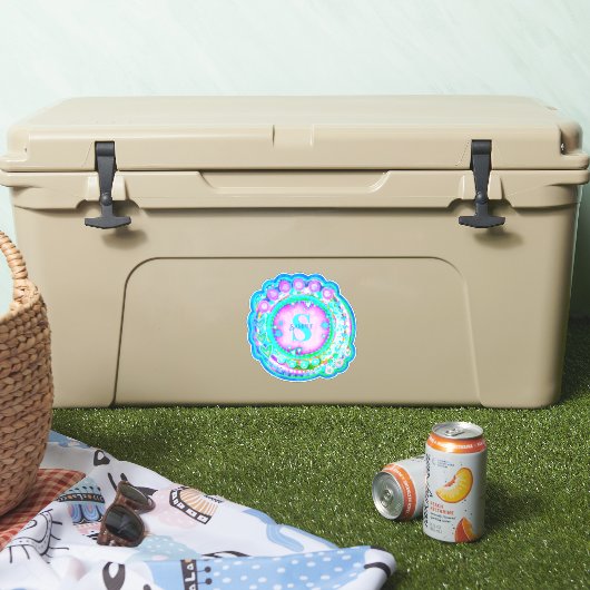  Bloemen Naam Initiaal Inspirivity Sticker (Koeler)