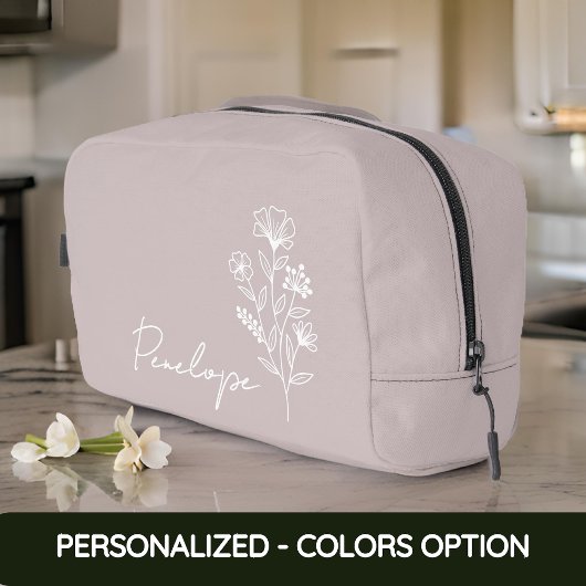 Bloemen naam tas, Make-up organizer tas, Custom gi Toilettasje