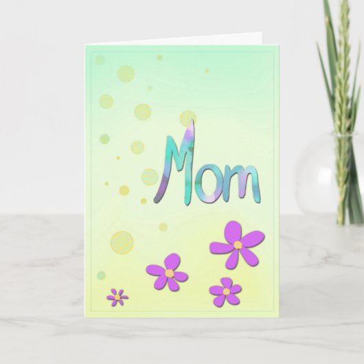 Bloemen naar mama feestdagen kaart (Voorkant)