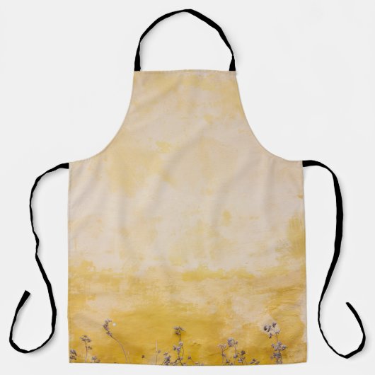 Bloemen naast gele wand schort (Voorkant)