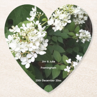 bloemen, namen, datum, aanpassen, papieren coaster kartonnen onderzetters