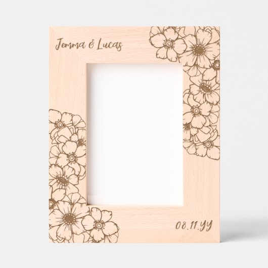  bloemen namen en trouwdatum gegraveerde lijstjes (Voorkant)