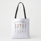Bloemen & namen van kleinkinderen - Oma's Garden Tote Bag (Voorkant)
