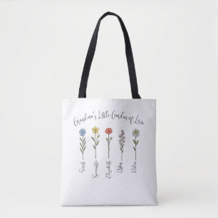 Bloemen & namen van kleinkinderen - Oma's Garden Tote Bag