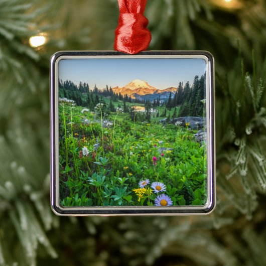 Bloemen | Nationaal park Mount Rainier Metalen Ornament (Boom)