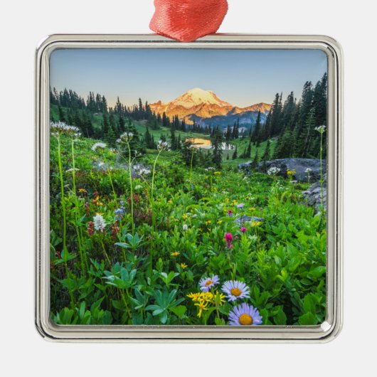 Bloemen | Nationaal park Mount Rainier Metalen Ornament (Voorkant)