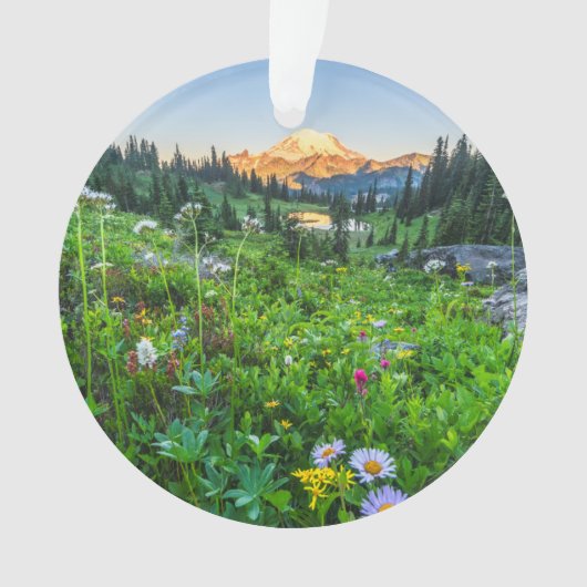 Bloemen | Nationaal park Mount Rainier Ornament (voorkant)