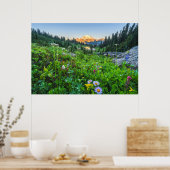 Bloemen | Nationaal park Mount Rainier Poster (Keuken)