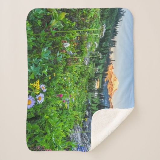 Bloemen | Nationaal park Mount Rainier Sherpa Deken (Voorkant)