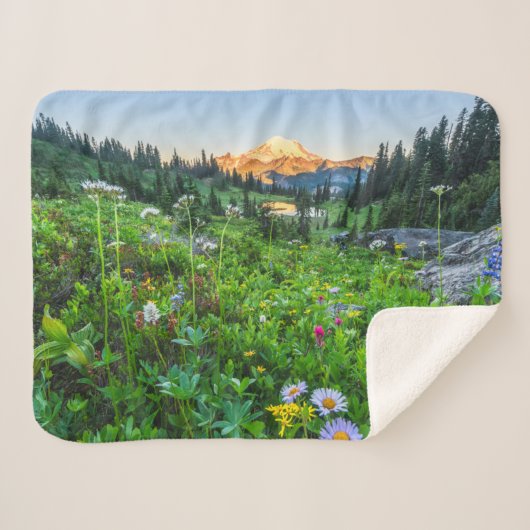 Bloemen | Nationaal park Mount Rainier Sherpa Deken (Voorkant (horizontaal))