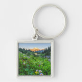 Bloemen | Nationaal park Mount Rainier Sleutelhanger (Voorkant)