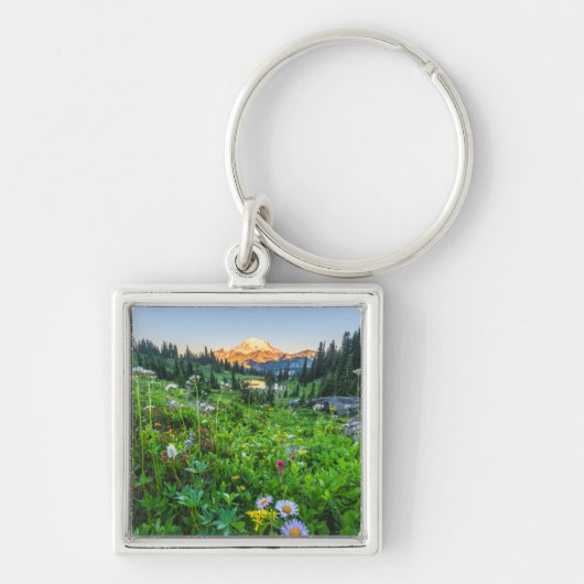 Bloemen | Nationaal park Mount Rainier Sleutelhanger (Voorkant)