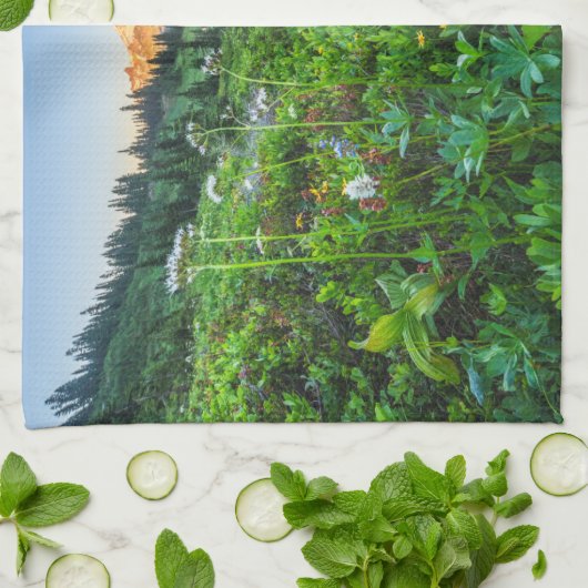 Bloemen | Nationaal park Mount Rainier Theedoek (Gevouwen)