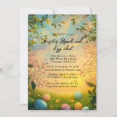 Bloemen natuur en Paasbrunch en eierjacht Kaart (Voorkant)