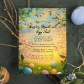 Bloemen natuur en Paasbrunch en eierjacht Kaart