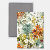 Bloemen natuur kunst magneet (Voorkant / Achterkant)