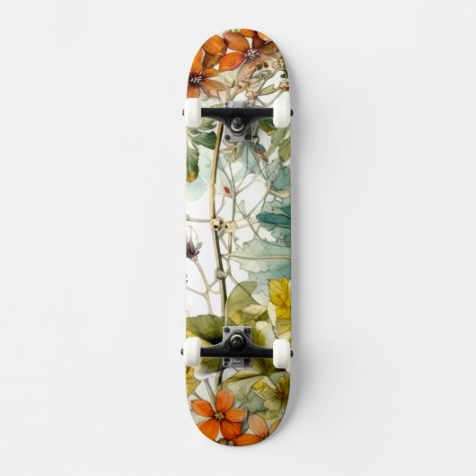 Bloemen natuur kunst persoonlijk skateboard (Voorkant)