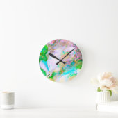 Bloemen Natuur – Romantische Abstracte Bloem Ronde Klok (Huis)