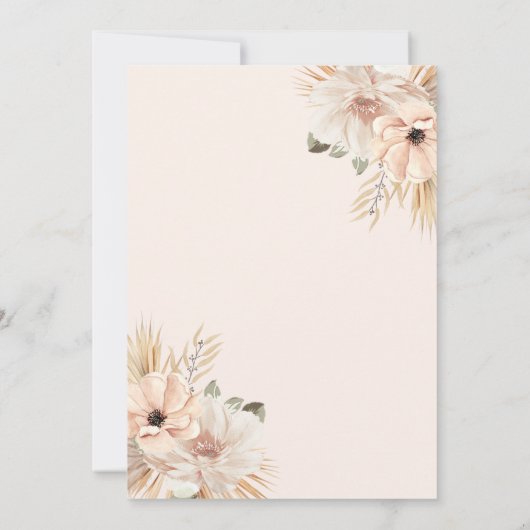 Bloemen Natuurlijke Boho Beige Modern Kaart (Achterkant)