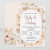 Bloemen Natuurlijke Boho Beige Modern Kaart (Voorkant / Achterkant)