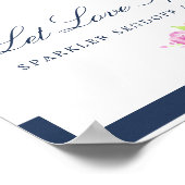 Bloemen Nautische bruiloft Sparkler Sendoff teken Poster (Hoek)