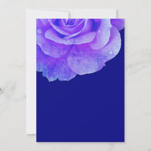 Bloemen Navy Blauw Roos Bloem Rustiek Boho Huwelij Kaart (Achterkant)