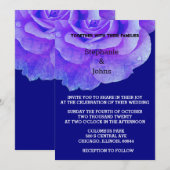 Bloemen Navy Blauw Roos Bloem Rustiek Boho Huwelij Kaart (Voorkant / Achterkant)