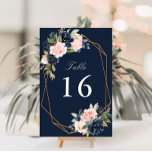 Bloemen Navy & blush waterverf geometrische bruilo Kaart<br><div class="desc">Een heerlijk geometrisch bloemenbloempje met waterverf bloesem roze en marineblauw lijst. De tekst en kleuren op deze kaart kunnen worden gepersonaliseerd.</div>