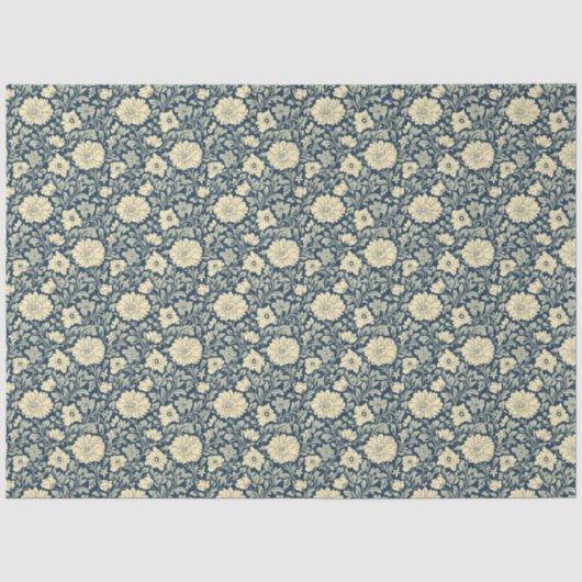  Bloemen Navy & Cream Botanical Tissuepapier (Voorkant)