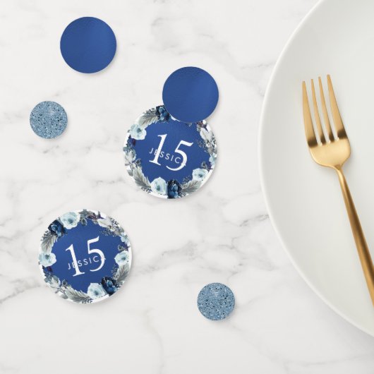 Bloemen, Navy/Royal Blue Folie Quinceañera Confett Confetti (Groep)