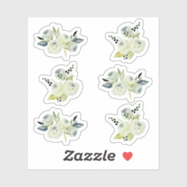 Bloemen Navy Waterverf Bloemen bruiloft Sticker