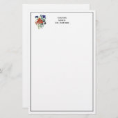 Bloemen - NavyBlue - TRANS - FL8878 - 024 Briefpapier (Voorkant / Achterkant)