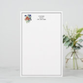 Bloemen - NavyBlue - TRANS - FL8878 - 024 Briefpapier (Staand voorkant)