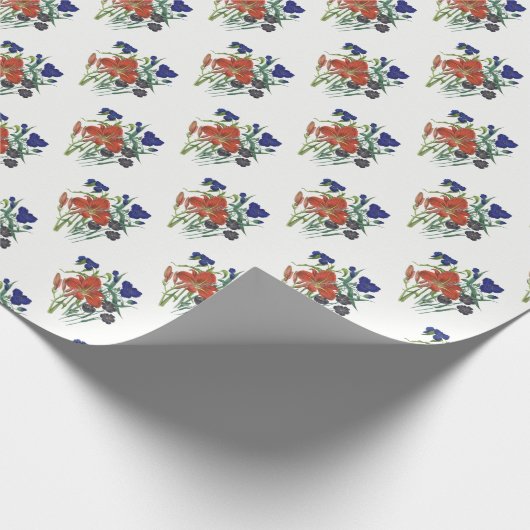 Bloemen - NavyBlue - TRANS - FL8878 - 024 Cadeaupapier (Hoek)