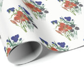 Bloemen - NavyBlue - TRANS - FL8878 - 024 Cadeaupapier (Rol Hoek)